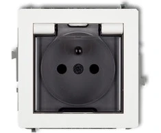 Karlik Elektrotechnik DGPB-1zdp DECO Aptaškams atsparus lizdas su/su dūmų sklende balta DGPB-1zdp