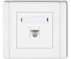 Karlik Kompiuterio lizdas Logotipas 1xRJ45 balta (FGK-1)