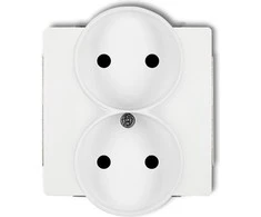 Karlik Dvigubas Deko lizdas b / U 2x2P, baltas (DGPR-2)