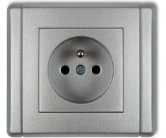 Karlik Vieno FlexI lizdas iš / ant 2P + Z sidabro metalo (7FGP- 1z)
