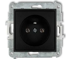 Karlik Vienvietis lizdas su įžeminimu Karlik Mini 12MGP-1Z, matinė juoda