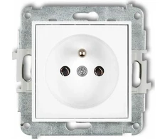 Karlik Elektrotechnik 25IGP-1z ICON Vieno lizdo mechanizmas su įžeminimu 2P+Z (be srovės kelio sklendių) matinė balta 25IGP-1z