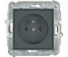 Karlik Elektrotechnik Karlik Lizdų mechanizmas Karlik Mini 28MGP-1Z, įleidžiamas, vienas, su įžeminimu, be srovės kelio sklendių, grafito matinis