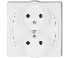 Karlik Elektrotechnik LGPR-2z LOGO Lizdas double su/u balta LGPR-2z