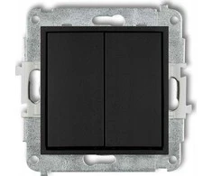 Karlik Laiptų jungiklio mechanizmas Karlik Mini 12MWP-33.1 dvigubas įleidžiamas be piktogramos, juodas