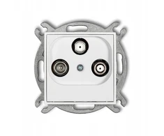 Karlik Elektrotechnik IGSN ICON Abonentinis lizdo mechanizmas 2 išėjimai SAT + TV baltas IGSN
