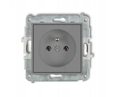 Karlik Elektrotechnik 27IGP-1z ICON Vieno lizdo mechanizmas su įžeminimu 2P+Z (be srovės kelio sklendių) matinė pilka 27IGP-1z