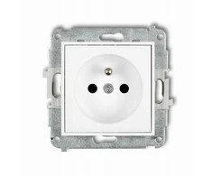 Karlik Elektrotechnik 25IGP-1zp ICON Vieno lizdo mechanizmas su įžeminimu 2P+Z (srovės kelio sklendės) baltas matinis 25IGP-1zp