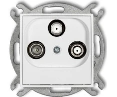 Karlik Elektrotechnik MGSN MINI Lizdas antena 2 išėjimai SAT + TV balta MGSN