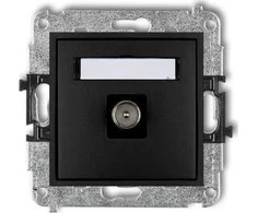 Karlik MINI Vienvietis televizoriaus antenos lizdas, matinė juoda 12MGTV-1