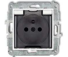 Karlik Elektrotechnik Karlik MINI Purslams atsparus lizdas su/iš IP44 su langinėmis, dūmų sklendė, balta MGPB-1zdp