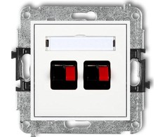 Karlik MINI Dvigubas baltas garsiakalbio lizdas MGG-2
