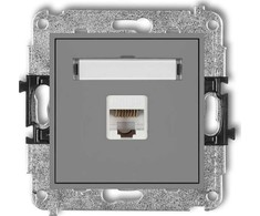 Karlik Elektrotechnik 27MGK-1 MINI Vienvietis kompiuterio lizdas 1xRJ45 kat. 5e 8 kontaktų matinė pilka 27MGK-1