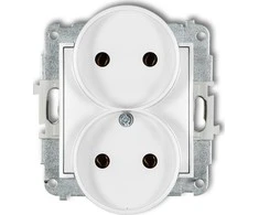 Karlik Elektrotechnik Karlik MINI Dvigubas lizdas b/u baltas MGPR-2