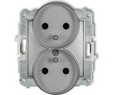 Karlik MINI Dvigubas lizdas, sidabrinis metalinis 7MGPR-2z