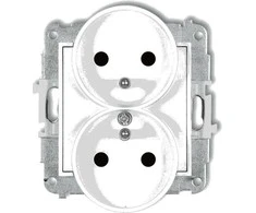 Karlik Elektrotechnik Karlik MINI Dvigubas lizdas su/su langinėmis baltas MGPR-2zp