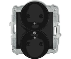 Karlik MINI Dvigubas lizdas su/su langinėmis juodas matinis 12MGPR-2zp