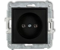 Karlik MINI Vienvietis lizdas b/su langinėmis juodas matinis 12MGP-1p