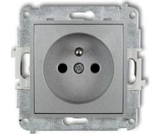 Karlik Elektrotechnik 7MGP-1zp MINI Lizdas vienvietis su/u su langinėmis šoninis metalinis 7MGP-1zp