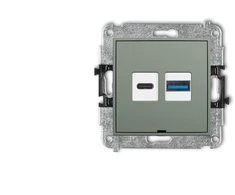 Karlik Elektrotechnik 61MCUSBBO-8 MINI dvigubas USB įkroviklis, USB C + USB A, maks. 20 W, be ženklinimo laukelio, skirtas naudoti su 61MCUSBBO-8