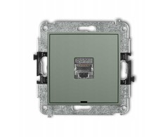Karlik Elektrotechnik 61MGKBO-1e MINI Vieno kompiuterio lizdo mechanizmas 1xRJ45, kat. 5e, ekranuotas, 8 kontaktų, be aprašymo šalavijas 61MGKBO-1e