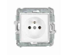 Karlik Elektrotechnik 25MGP-1z MINI Vieno lizdo mechanizmas su įžeminimu 2P+Z (be srovės kelio sklendių) matinė balta 25MGP-1z
