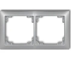 Karlik Elektrotechnik 7DRSO-2 DECO Universalus dvigubas rėmas iš DECO Soft sidabrinė metalic 7DRSO-2