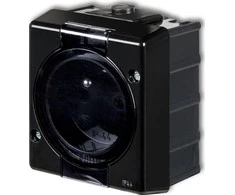 Karlik Elektrotechnik 12GHS-1d SENIOR Lizdas viengubas įžeminimas 2P+Z (dūmų sklendė) juoda 12GHS-1d
