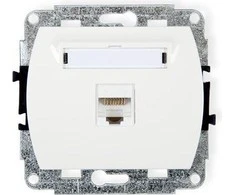 Karlik TREND PC lizdas vienas 1xRJ45, kat. 5E, 8- pin balta (GK-1)