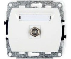 Karlik Elektrotechnik GF-1 TREND Lizdas vienos antenos F tipo (SAT) nikeliuota balta GF-1