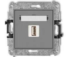 Karlik USB įkroviklis Karlik Mini 27MCUSB-3 vienvietis 5V 2A matinis pilkas