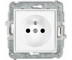 Karlik Elektrotechnik Karlik Viengubas kištukinis lizdas Karlik Mini 25MGP-1zp su įžeminimu 2P+Z uždanga srovės takams, matinė balta