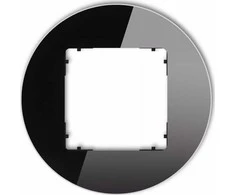 Karlik Elektrotechnik Karlik Vieno rėmo Karlik Icon 12-12-IRSO-1 universalus apvalus stiklo efektas juodas matinis