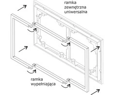 Karlik Elektrotechnik 8DRW-1 Vieno užpildymo rėmas DECO serija auksinė metalinė 8DRW-1