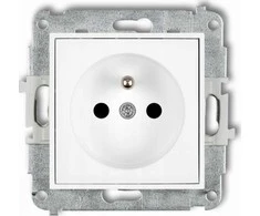 Karlik Elektrotechnik Karlik Vienvietis lizdas su įžeminimu Karlik Icon IGP-1zp 2P+Z langinės srovės takams, baltas