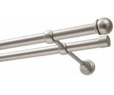 Decastyl Dvigubas karnizas FI 19 mm chromuotas satininis 200 cm su rutulio formos antgaliais MAX KOWALSKI