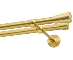 Decastyl Dvivietis karnizas FI 19 mm, satino žalvaris, 200 cm, kūgio formos, KOWALSKI