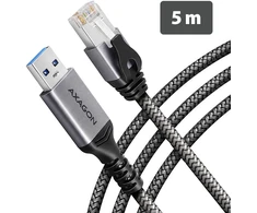 AXAGON ADE-AM50 USB-A 5 Gbps – Gigabit Ethernet adapteris su integruotu CAT6 RJ-45 tinklo kabeliu (5 m), Asix AX88179B