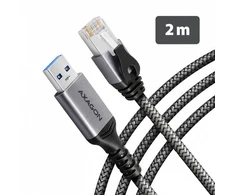 AXAGON ADE-AM20 USB-A 3.2 Gen 1 – „Gigabit Ethernet“ adapteris su integruotu CAT6 RJ-45 tinklo kabeliu (2 m), Asix AX88179B