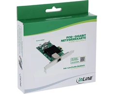Karta jungiama į tinklą InLine ® Gigabit karta jungiama į tinklą, 1x RJ45 1 Gb/s, PCIe x1, PoE+