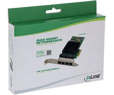 Karta jungiama į tinklą InLine ® Quad Gigabit karta jungiama į tinklą 4x RJ45 1 Gb/s PCIe x4