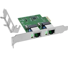 Karta jungiama į tinklą Level One Games InLine® Dual Gigabit karta jungiama į tinklą, 2x RJ45 1Gb/s, PCIe x1, w tym. blacha slotowa LP