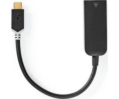 Karta jungiama į tinklą Nedis USB-C - RJ-45 0.2 m Juodas (CCBW64952AT02)