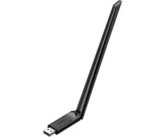 Ugreen Wi-Fi USB-A adapteris 2.4GHz 287Mbit/s + 5GHz 600Mbit/s su išorine antena 6dBi, juodas