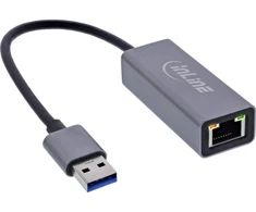 Karta jungiama į tinklą Vision InLine® USB 3.2 Adapteris sieciowy kabelis USB-A do RJ45 Gigabit sieciowy