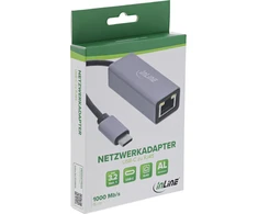 Karta jungiama į tinklą Vision InLine® USB 3.2 Adapteris sieciowy kabelis USB-C do RJ45 Gigabit sieciowy
