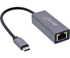 Karta jungiama į tinklą Vision InLine® USB 3.2 Adapteris sieciowy kabelis USB-C do RJ45 Gigabit sieciowy