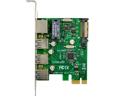 Karta jungiama į tinklą Zenwire InLine® Karta Combo Gigabit sieć und USB 3.2 Gen.1, 1x RJ45, 3x USB-A