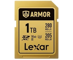 Atminties kortelė Lexar 1TB SDXC ARMOR Gold UHS-II U3, Stainless Steel, IP68 (280/210 MB/s)