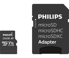 „Philips Ultra Speed Micro SDXC“ 256 GB, 10 klasės UHS-I/U1 A1 V10 (FM25MP45B/00) kortelė